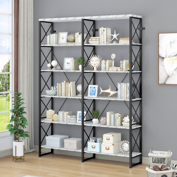 Khajag double best sale etagere bookcase